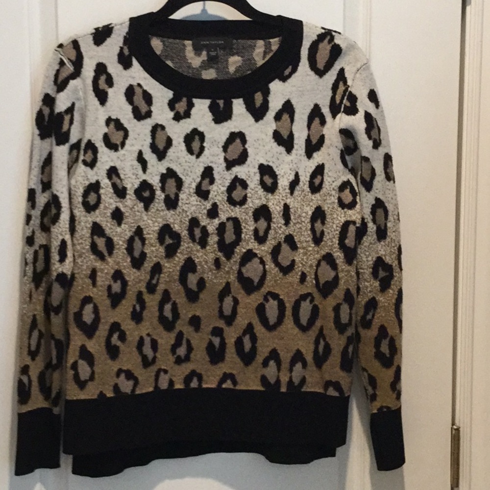 Leopard print pullover sweater